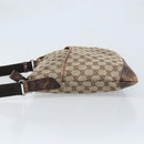 GUCCI GG Canvas Shoulder Bag Beige Silver 145857 Auth ka3527-4