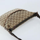 GUCCI GG Canvas Shoulder Bag Beige Silver 145857 Auth ka3527-6