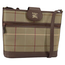 Burberrys Nova Check Shoulder Bag Canvas Beige Gold Auth ka353-1