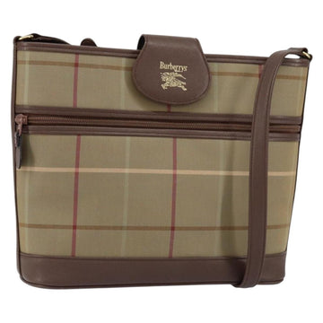 Burberrys Nova Check Shoulder Bag Canvas Beige Gold Auth ka353