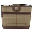 Burberrys Nova Check Shoulder Bag Canvas Beige Gold Auth ka353-13