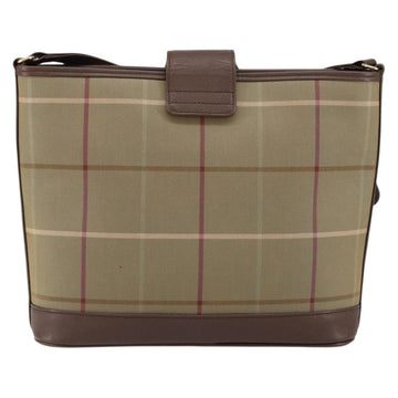 Burberrys Nova Check Shoulder Bag Canvas Beige Gold Auth ka353 - 0