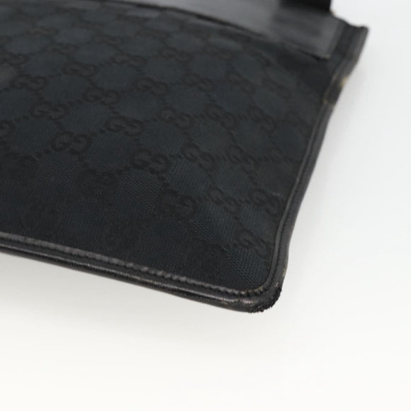 GUCCI GG Canvas Shoulder Bag Black Silver 019 0348 Auth ka3532