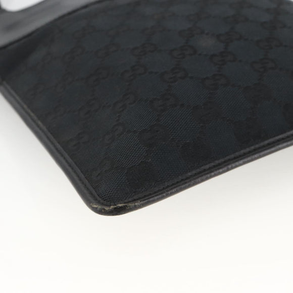 GUCCI GG Canvas Shoulder Bag Black Silver 019 0348 Auth ka3532