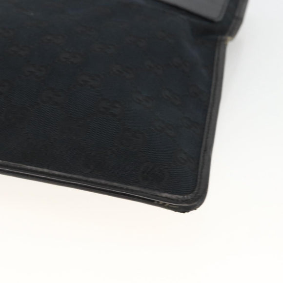 GUCCI GG Canvas Shoulder Bag Black Silver 019 0348 Auth ka3532