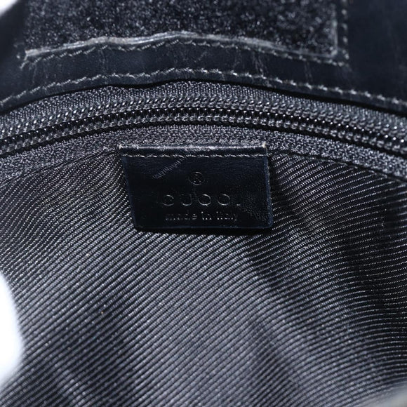 GUCCI GG Canvas Shoulder Bag Black Silver 019 0348 Auth ka3532
