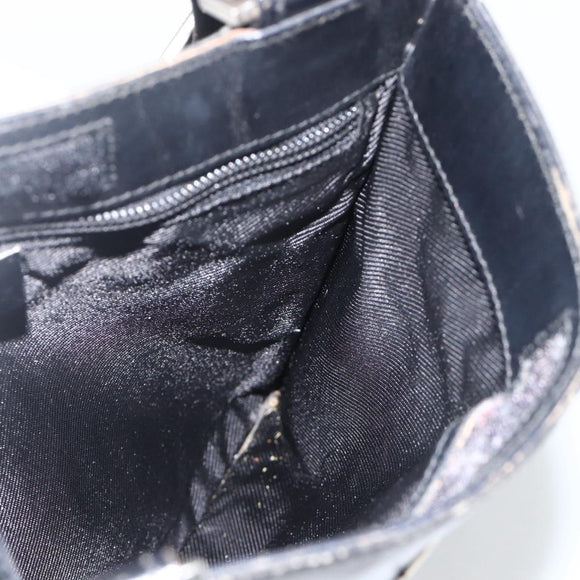GUCCI GG Canvas Shoulder Bag Black Silver 019 0348 Auth ka3532