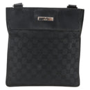 GUCCI GG Canvas Shoulder Bag Black Silver 019 0348 Auth ka3532-2