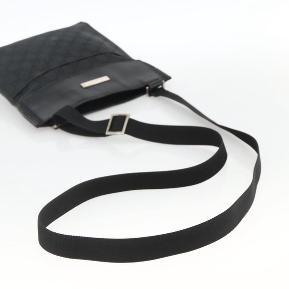 GUCCI GG Canvas Shoulder Bag Black Silver 019 0348 Auth ka3532