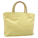 PRADA Hand Bag Satin Yellow Silver Auth ka3534-1