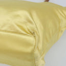 PRADA Hand Bag Satin Yellow Silver Auth ka3534-14