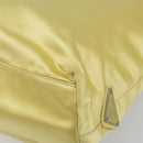 PRADA Hand Bag Satin Yellow Silver Auth ka3534-16