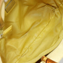 PRADA Hand Bag Satin Yellow Silver Auth ka3534-11
