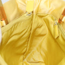 PRADA Hand Bag Satin Yellow Silver Auth ka3534-19