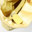 PRADA Hand Bag Satin Yellow Silver Auth ka3534-22