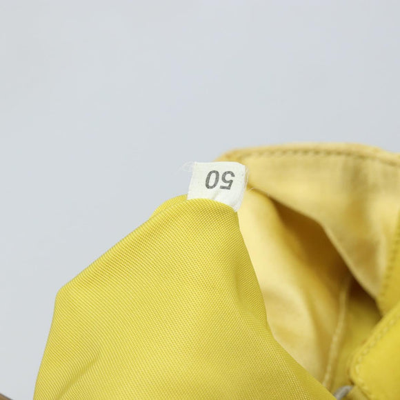 PRADA Hand Bag Satin Yellow Silver Auth ka3534