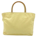 PRADA Hand Bag Satin Yellow Silver Auth ka3534-2