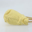 PRADA Hand Bag Satin Yellow Silver Auth ka3534-3
