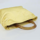PRADA Hand Bag Satin Yellow Silver Auth ka3534-6