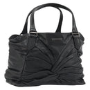BURBERRY Hand Bag Leather Black Silver Auth ka3537-1