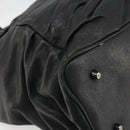BURBERRY Hand Bag Leather Black Silver Auth ka3537-13