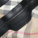 BURBERRY Hand Bag Leather Black Silver Auth ka3537-15