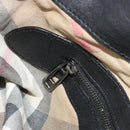 BURBERRY Hand Bag Leather Black Silver Auth ka3537-19