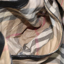 BURBERRY Hand Bag Leather Black Silver Auth ka3537-20