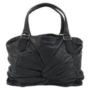 BURBERRY Hand Bag Leather Black Silver Auth ka3537-3