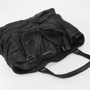 BURBERRY Hand Bag Leather Black Silver Auth ka3537-6