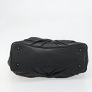 BURBERRY Hand Bag Leather Black Silver Auth ka3537-9