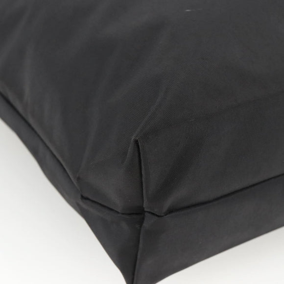 VERSACE Tote Bag Nylon Black Silver Auth ka3538