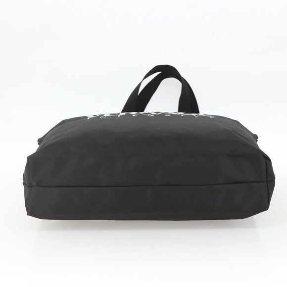 VERSACE Tote Bag Nylon Black Silver Auth ka3538