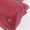 Miu Miu Tote Bag Leather 2way Pink Gold Auth ka354-17