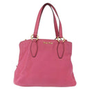 Miu Miu Tote Bag Leather 2way Pink Gold Auth ka354-13
