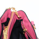 Miu Miu Tote Bag Leather 2way Pink Gold Auth ka354-22