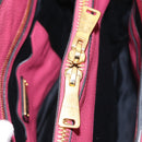 Miu Miu Tote Bag Leather 2way Pink Gold Auth ka354-25