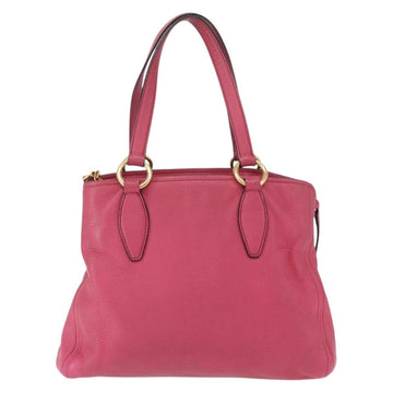 Miu Miu Tote Bag Leather 2way Pink Gold Auth ka354 - 0