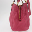 Miu Miu Tote Bag Leather 2way Pink Gold Auth ka354-4