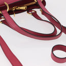 Miu Miu Tote Bag Leather 2way Pink Gold Auth ka354-7