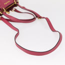 Miu Miu Tote Bag Leather 2way Pink Gold Auth ka354-9