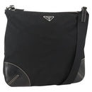 PRADA Shoulder Bag Nylon Black Silver Auth ka3541-1