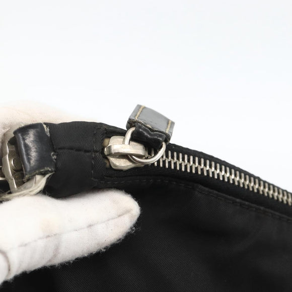 PRADA Shoulder Bag Nylon Black Silver Auth ka3541
