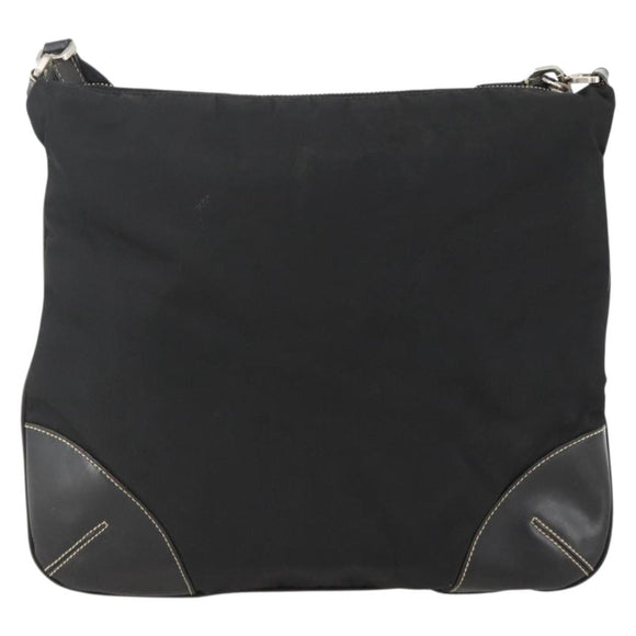 PRADA Shoulder Bag Nylon Black Silver Auth ka3541