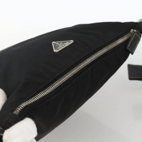 PRADA Shoulder Bag Nylon Black Silver Auth ka3541