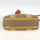 PRADA Hand Bag Logo jacquard 2way Beige Gold Auth ka3542-11