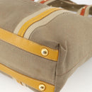 PRADA Hand Bag Logo jacquard 2way Beige Gold Auth ka3542-12