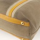 PRADA Hand Bag Logo jacquard 2way Beige Gold Auth ka3542-14