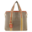 PRADA Hand Bag Logo jacquard 2way Beige Gold Auth ka3542-2