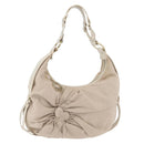 FENDI Shoulder Bag Canvas Leather Beige Gold Auth ka3548-1